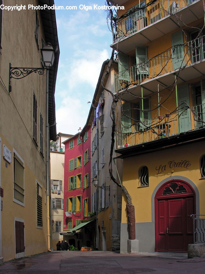 Alley, Alleyway, Road, Street, Town, Banister, Handrail