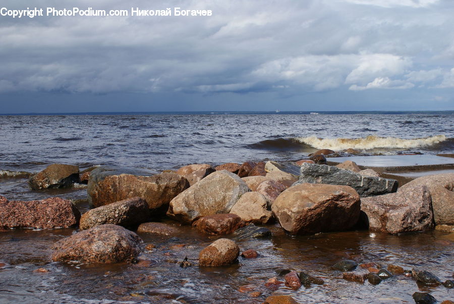 Rock, Coast, Outdoors, Sea, Water, Beach, Sea Waves