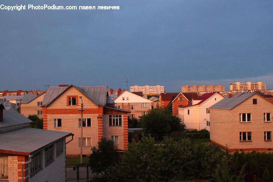 Apartment Building, Building, High Rise, Brick, Downtown, Neighborhood, Town