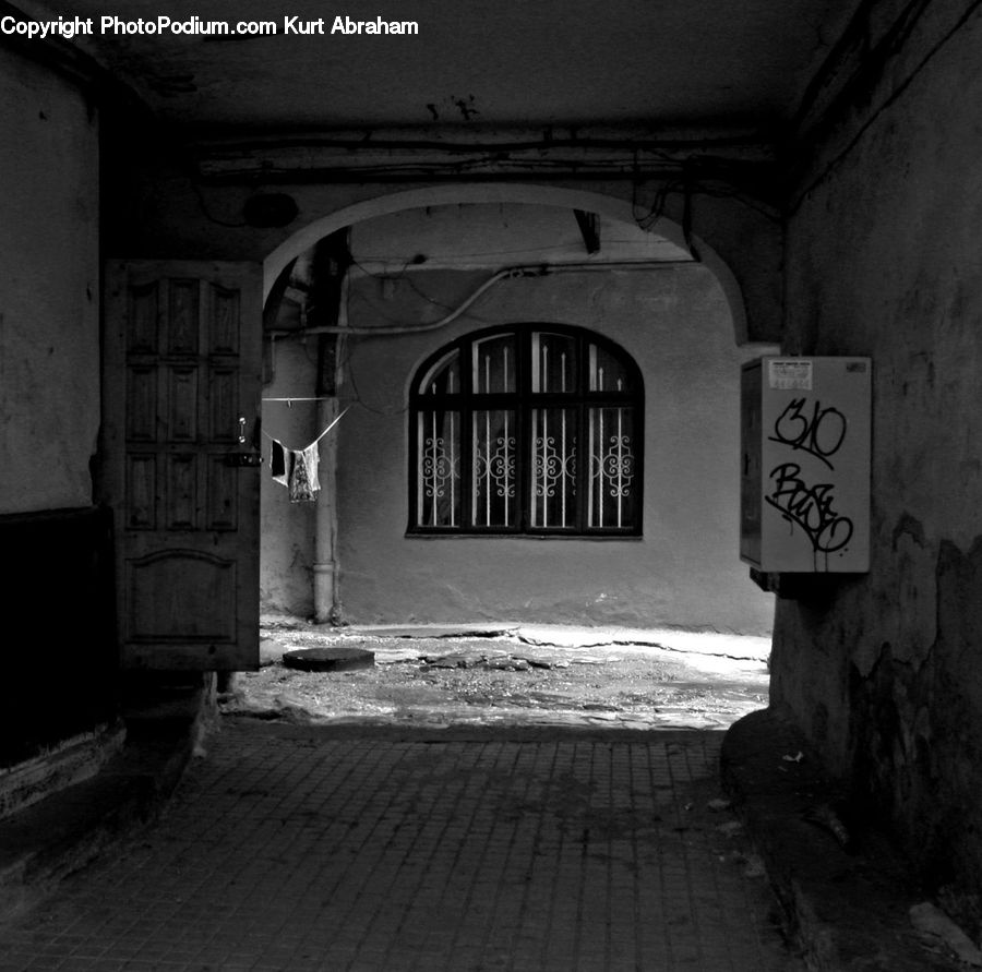 Alley, Alleyway, Road, Street, Town, Arch, Fence