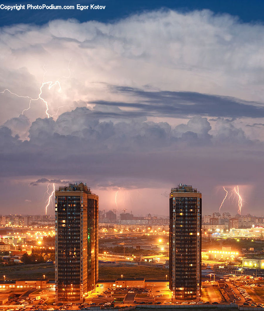 Azure Sky, Cloud, Outdoors, Sky, City, Downtown, Metropolis