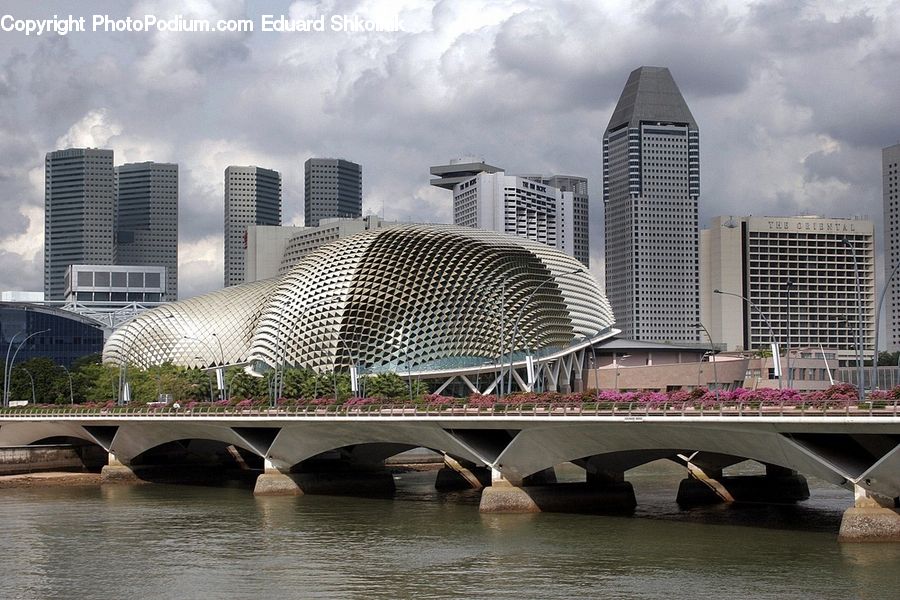 Bridge, City, Downtown, Metropolis, Urban, Building, Housing