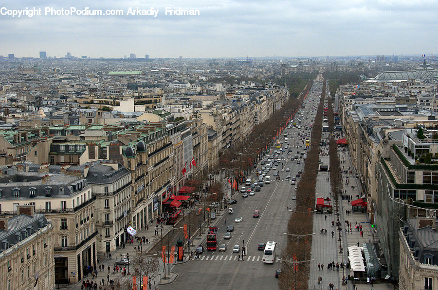 Aerial View, City, Downtown, Freeway, Road, Metropolis, Urban