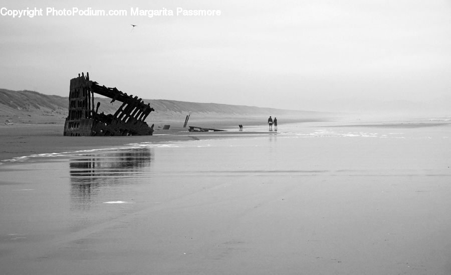 Shipwreck, Beach, Coast, Outdoors, Sea, Water, Sand