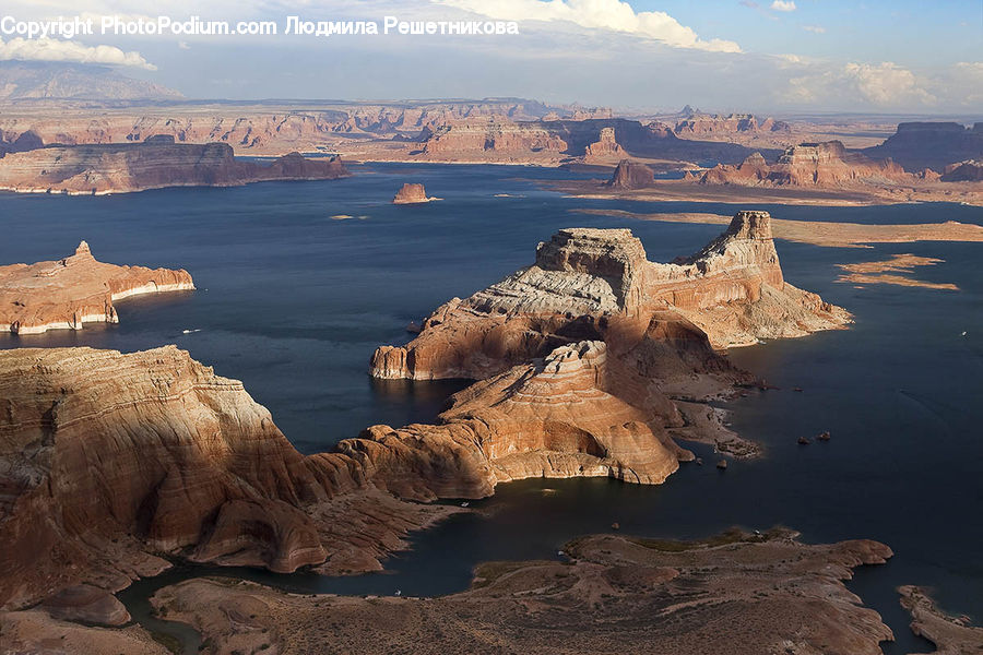 Canyon, Outdoors, Valley, Arch, Promontory, Sea, Water