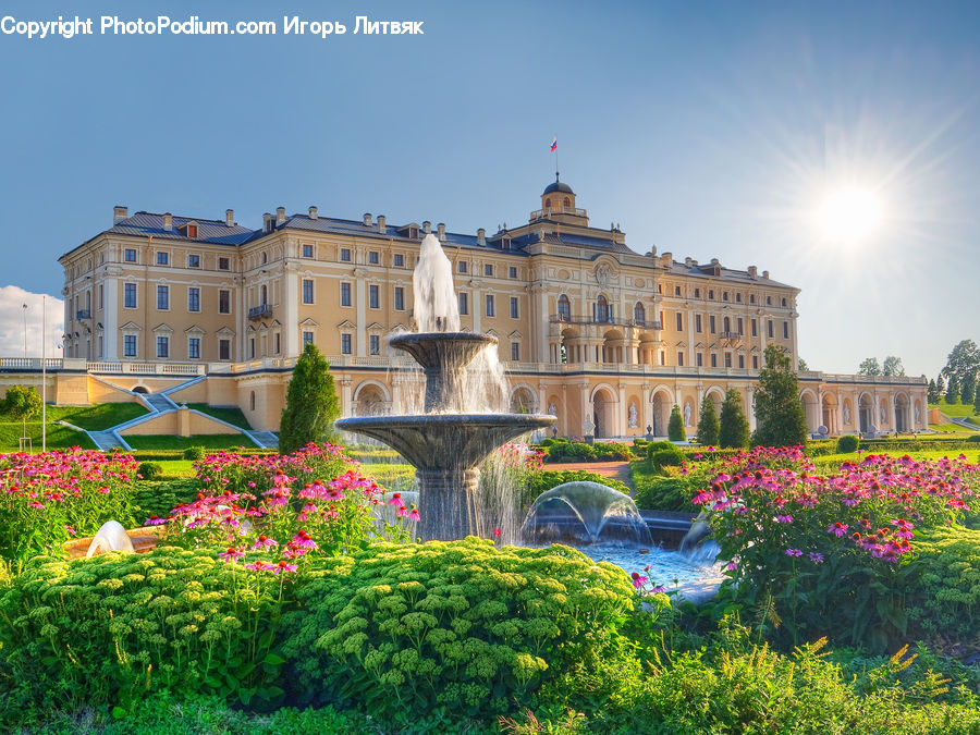 Architecture, Castle, Fort, Outdoors, River, Water, Waterfall