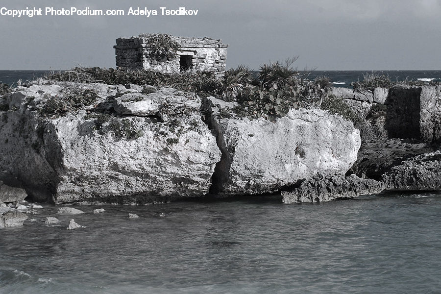 Coast, Outdoors, Sea, Water, Rock, Architecture, Castle