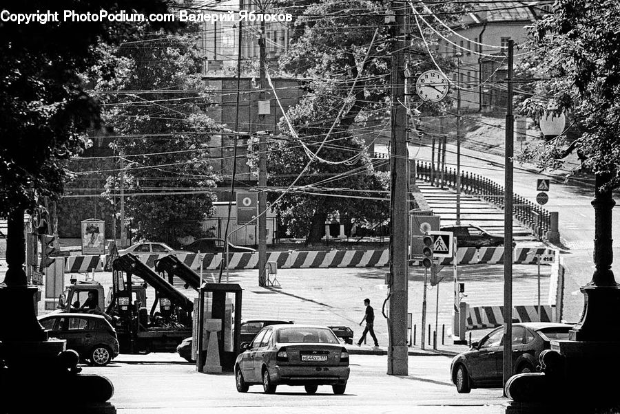 Automobile, Car, Vehicle, Intersection, Road, City, Downtown