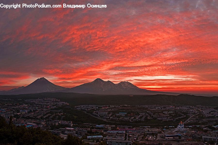 Dawn, Dusk, Red Sky, Sky, Sunrise, Sunset, Crowd