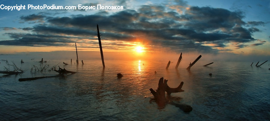 Dusk, Outdoors, Sky, Sunlight, Sunrise, Sunset, Beach