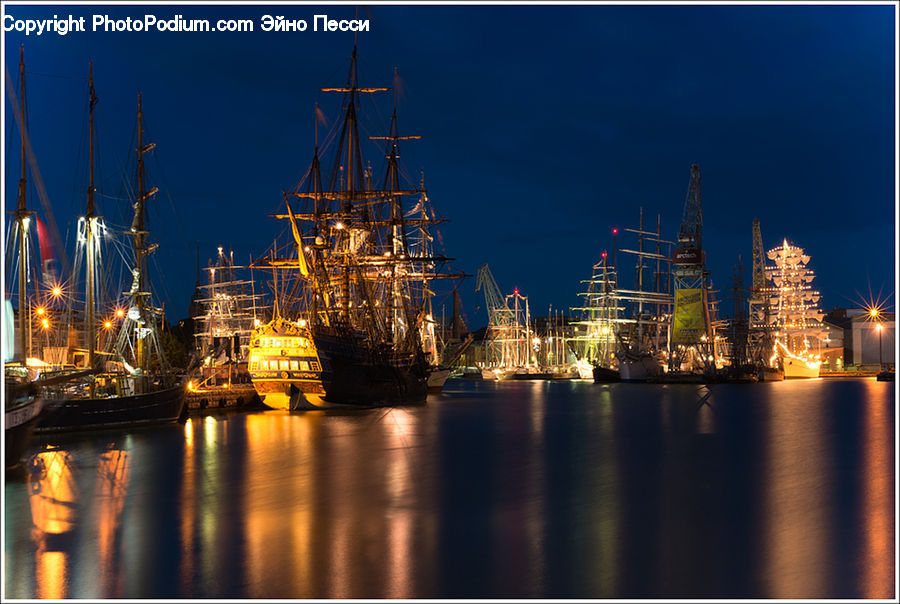 Factory, Refinery, City, Downtown, Dock, Port, Waterfront