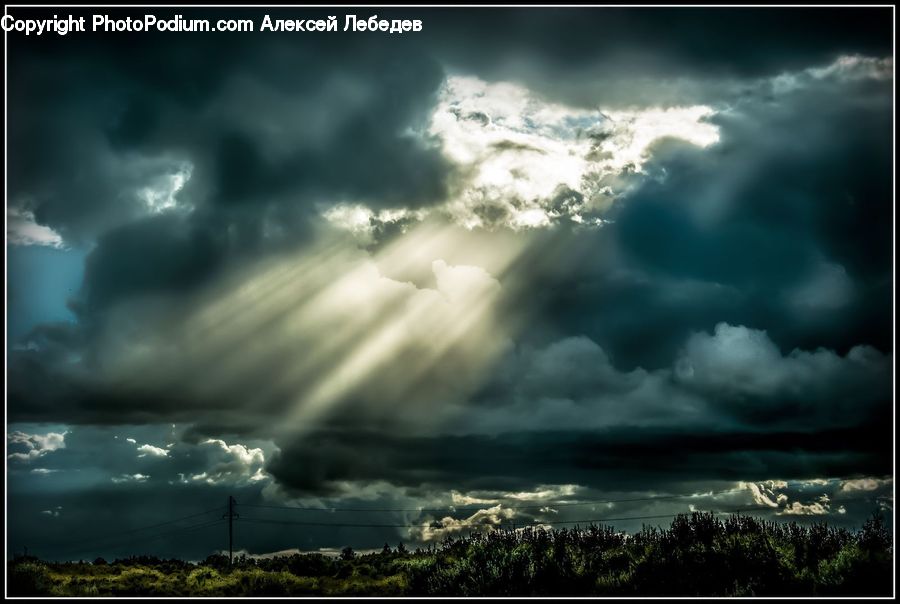 Azure Sky, Cloud, Outdoors, Sky, Cumulus, Flare, Light