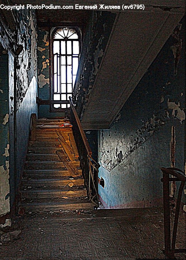 Banister, Handrail, Staircase, Alley, Alleyway, Road, Street