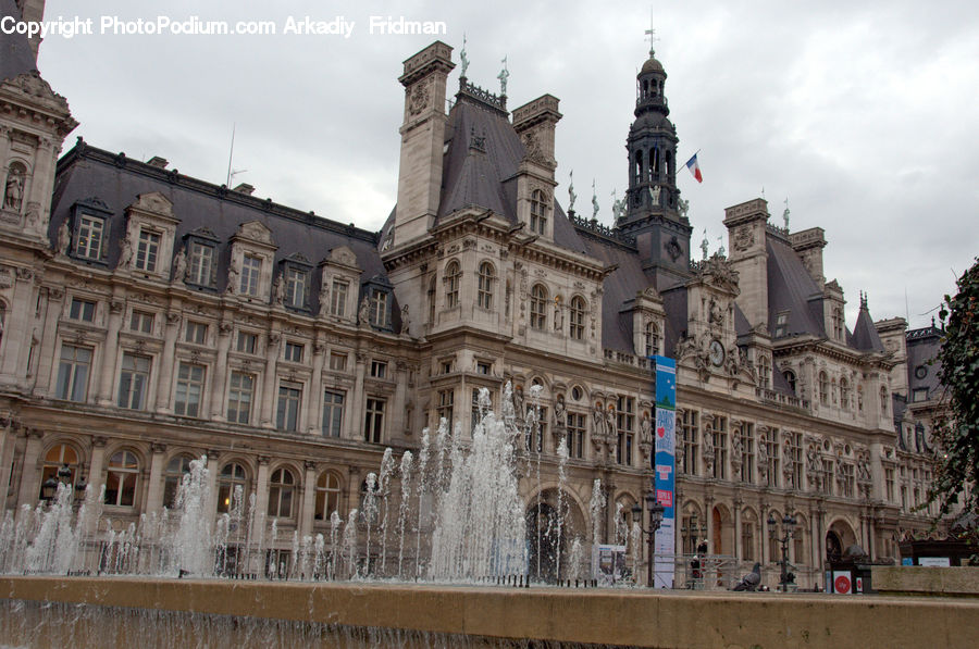 Architecture, Downtown, Plaza, Town Square, Castle, Fort, Mansion