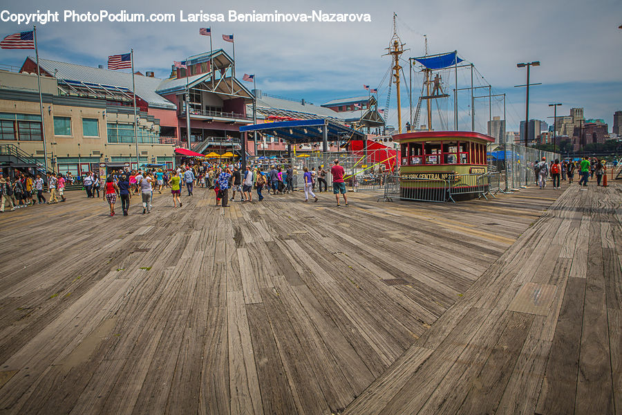 Boardwalk, Deck, Path, Sidewalk, Walkway, Cable Car, Trolley
