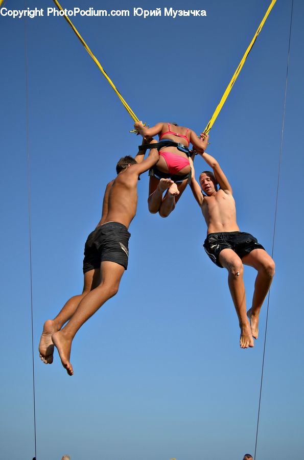 Adventure, Bungee, Rope, Acrobatic, Pole, Pole Vault, People