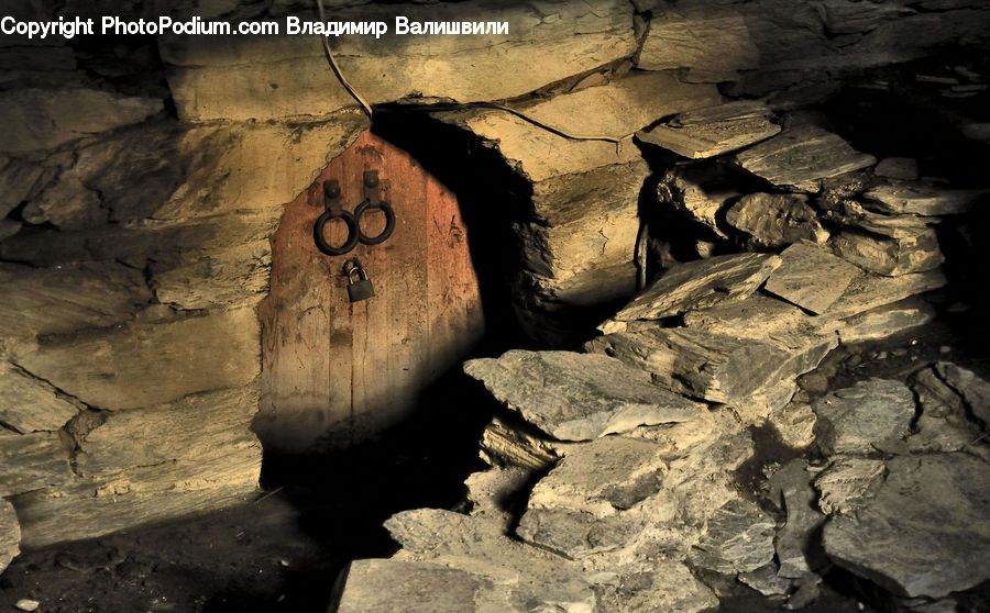 Cave, Rock, Bunker, Outdoors, Sand, Soil, Crypt