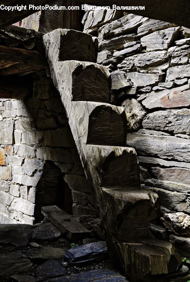 Rubble, Crypt, Rock, Flagstone, Ruins, Hole, Outdoors