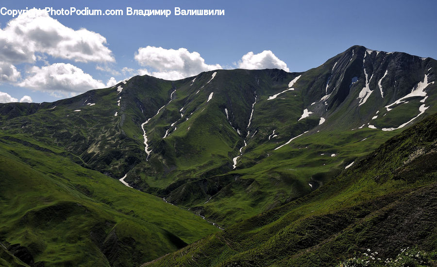 Crest, Mountain, Outdoors, Peak, Mountain Range, Field, Grass