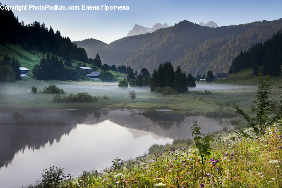 Alps, Crest, Mountain, Peak, Lake, Outdoors, Water