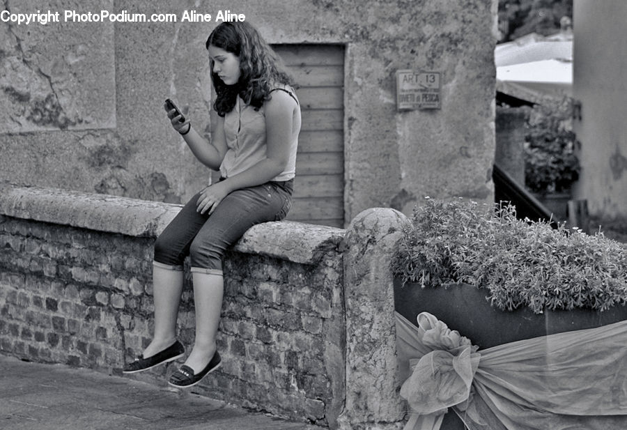 Plant, Potted Plant, Human, People, Person, Female, Rubble