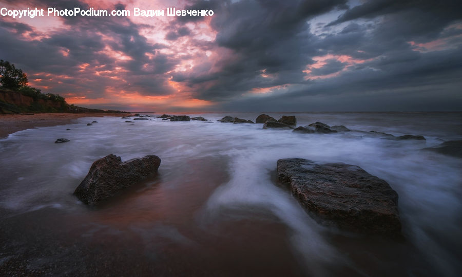 Dawn, Dusk, Sky, Sunrise, Sunset, Red Sky, Coast