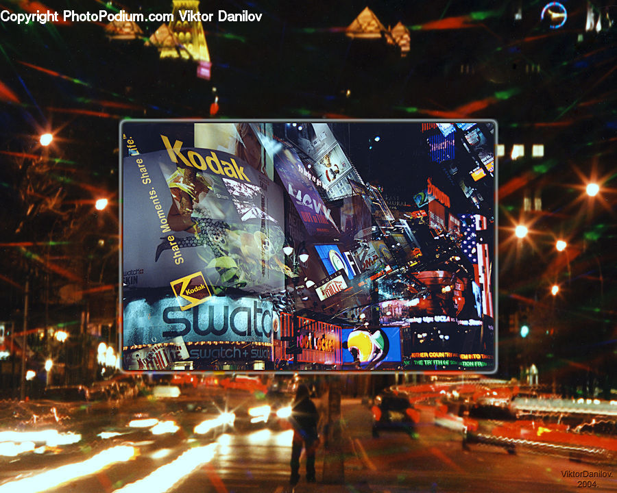 Billboard, Bar Counter, Pub, Scoreboard, City, Downtown, Metropolis