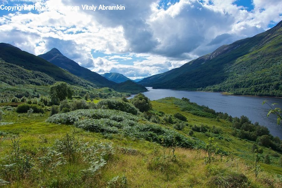 Alps, Crest, Mountain, Peak, Outdoors, Valley, Field