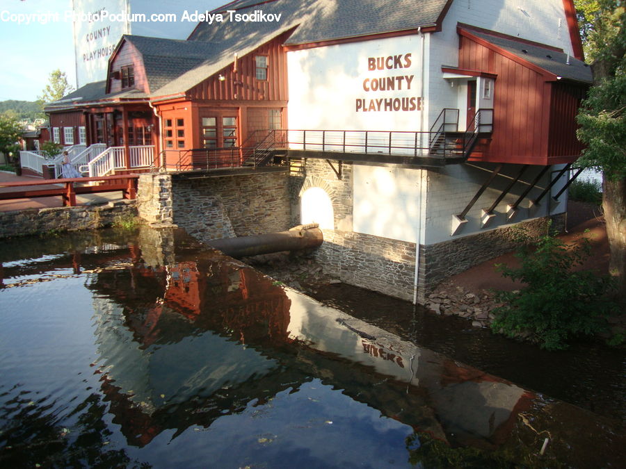 Deck, Porch, Building, Cottage, Housing, Castle, Ditch