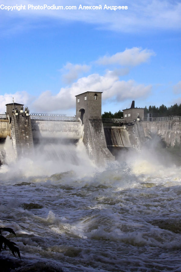 Dam, River, Water, Coast, Outdoors, Sea