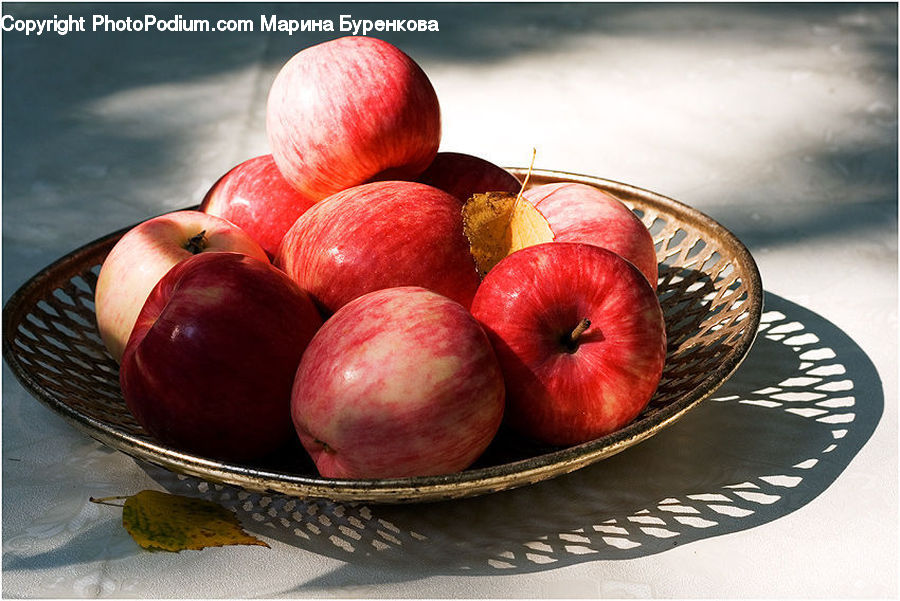 Apple, Fruit, Cherry, Plum, Bowl, Food