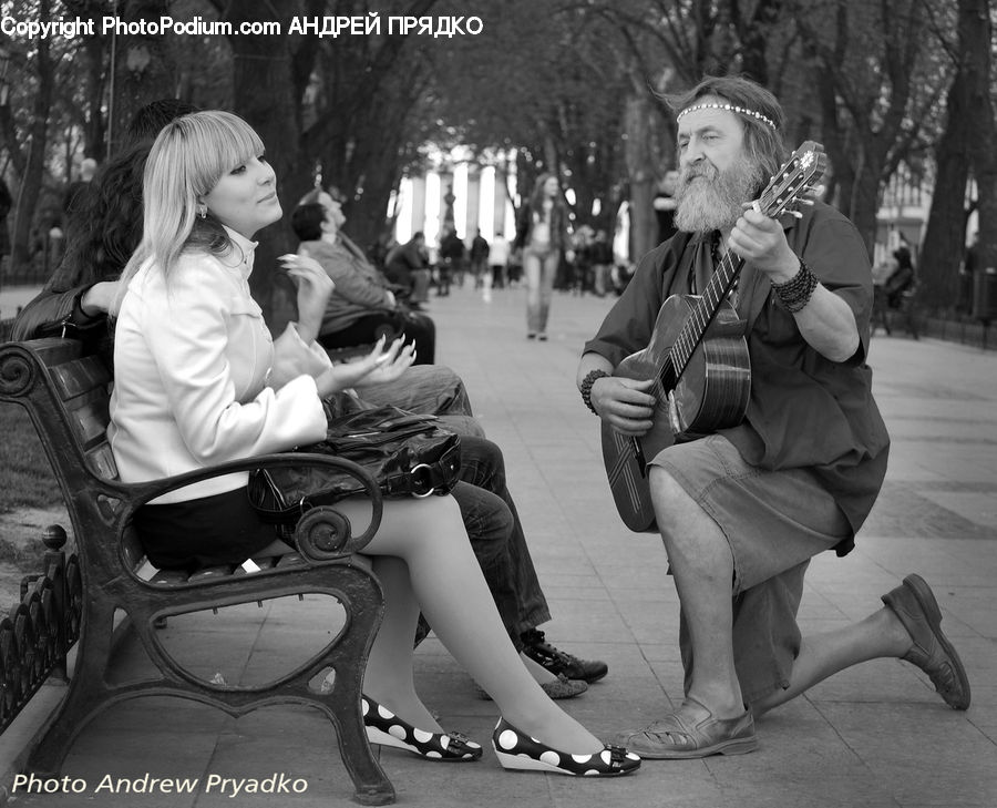 Human, People, Person, Bench, Performer, Motor Scooter, Motorcycle