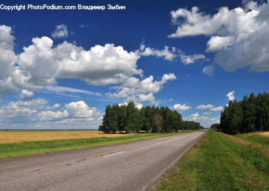 Dirt Road, Gravel, Road, Cloud, Cumulus, Sky, Azure Sky