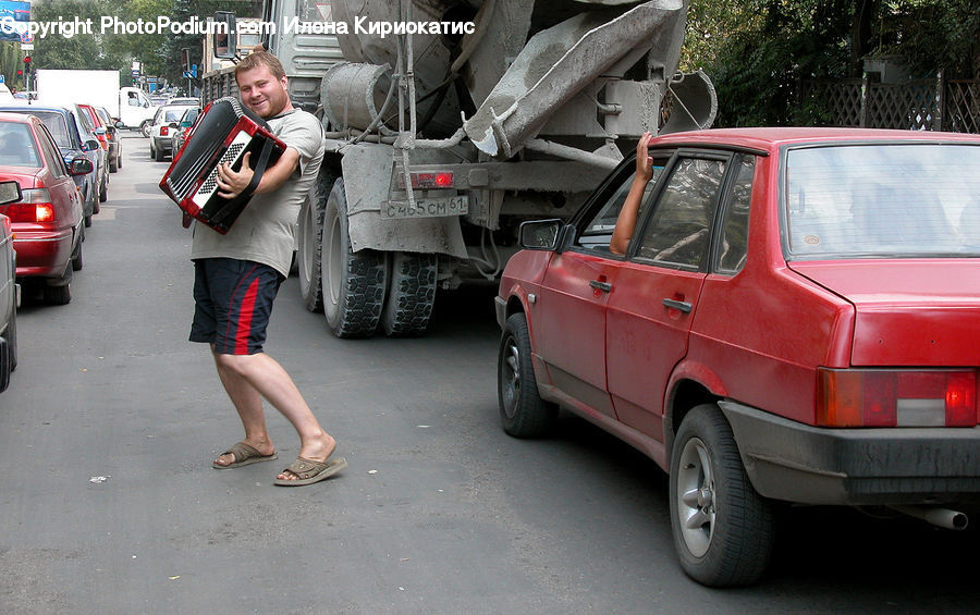 Human, People, Person, Accordion, Musical Instrument, Automobile, Car