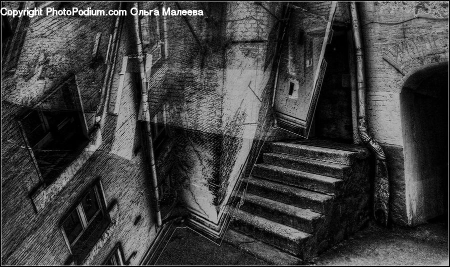 Brick, Alley, Alleyway, Road, Street, Town, Cabin