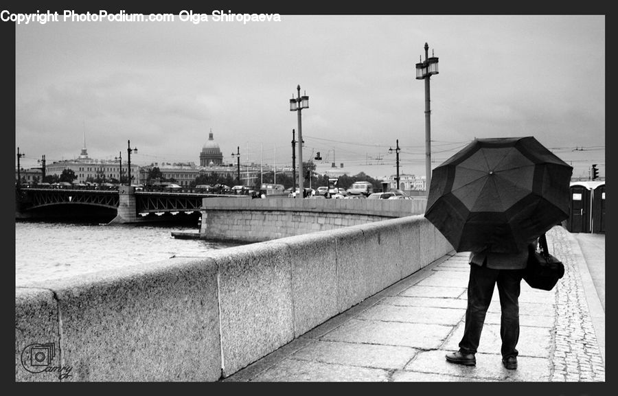 People, Person, Human, Umbrella, Boat, Watercraft, Bridge