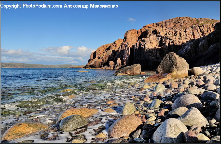 Rock, Dirt Road, Gravel, Promontory, Coast, Outdoors, Sea