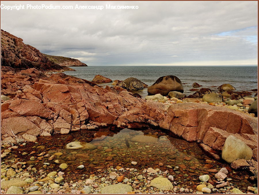 Rock, Rubble, Outdoors, Sea, Water, Landscape, Nature