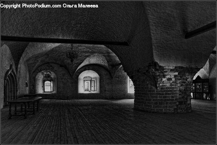 Arch, Crypt, Brick, Chair, Furniture, Alley, Alleyway
