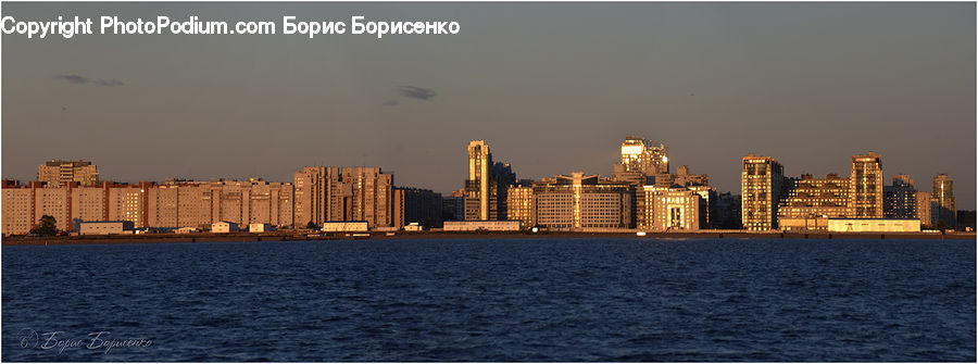 City, Downtown, Metropolis, Urban, Waterfront, Building, Asphalt