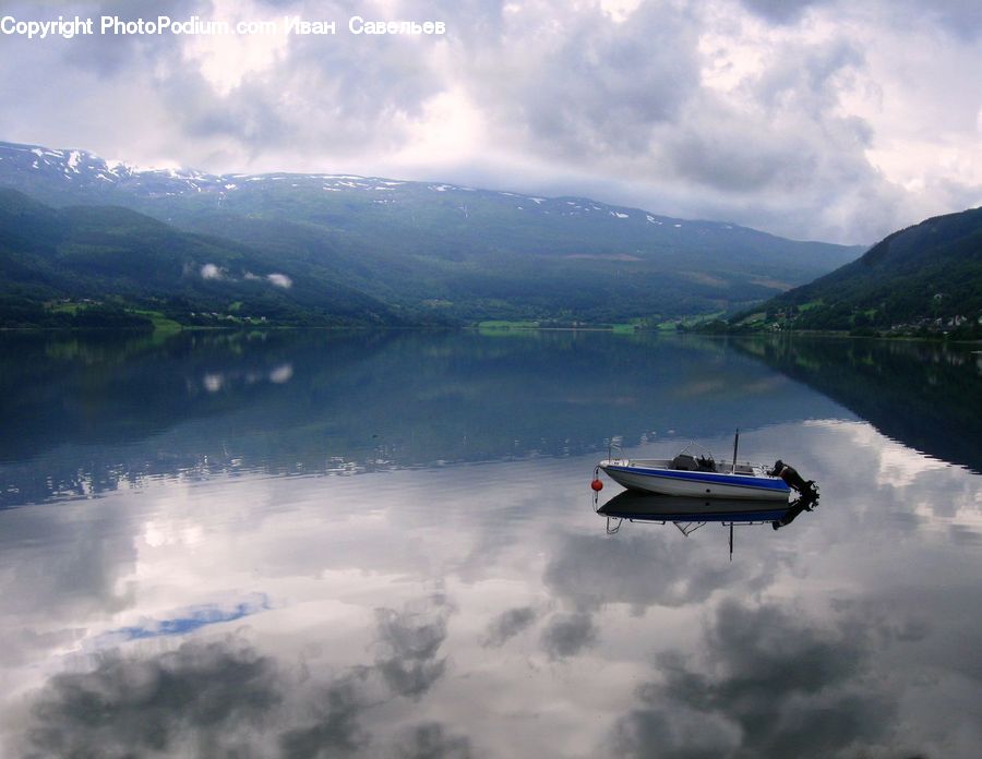 Boat, Canoe, Rowboat, Dinghy, Alps, Crest, Mountain