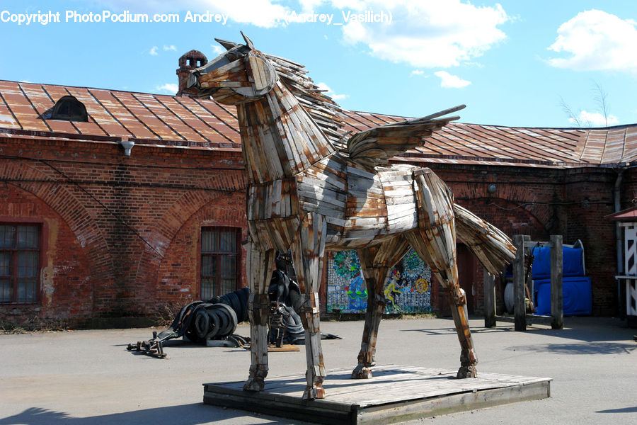 Armor, Bench, Building, Alley, Alleyway, Road, Street
