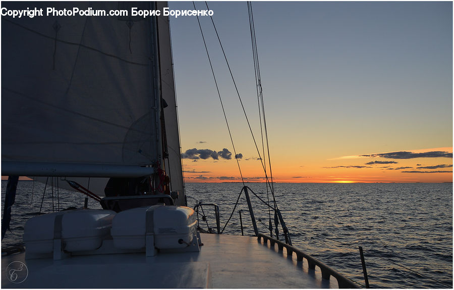 Boat, Dinghy, Yacht, Dusk, Outdoors, Sky, Sunlight