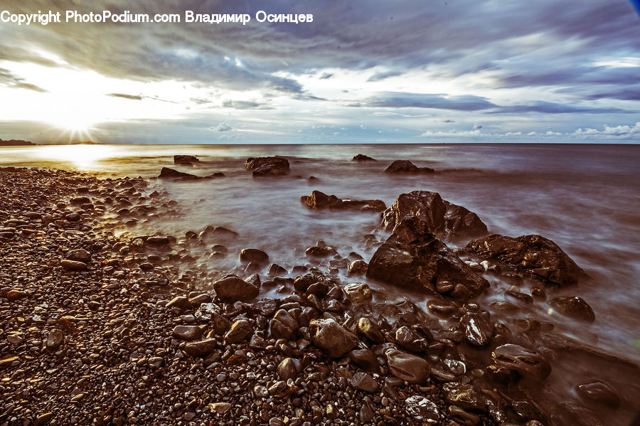 Pebble, Beach, Coast, Outdoors, Sea, Water, Ocean