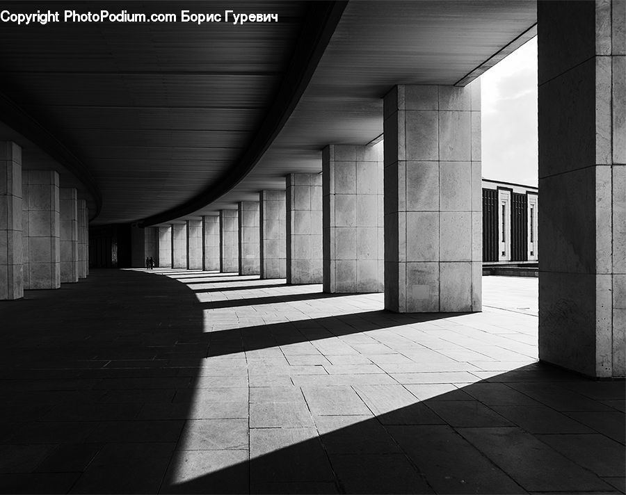 Corridor, Column, Pillar, Alley, Alleyway, Road, Street