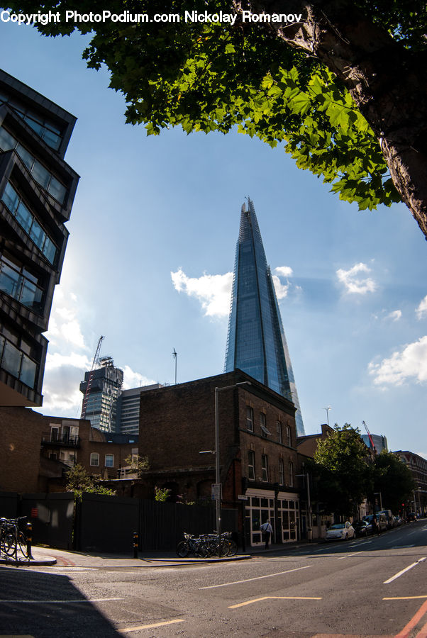 Intersection, Road, Architecture, Spire, Steeple, Tower, City