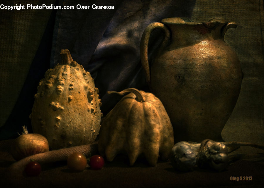Gourd, Produce, Vegetable, Pumpkin, Squash, Jug, Pitcher
