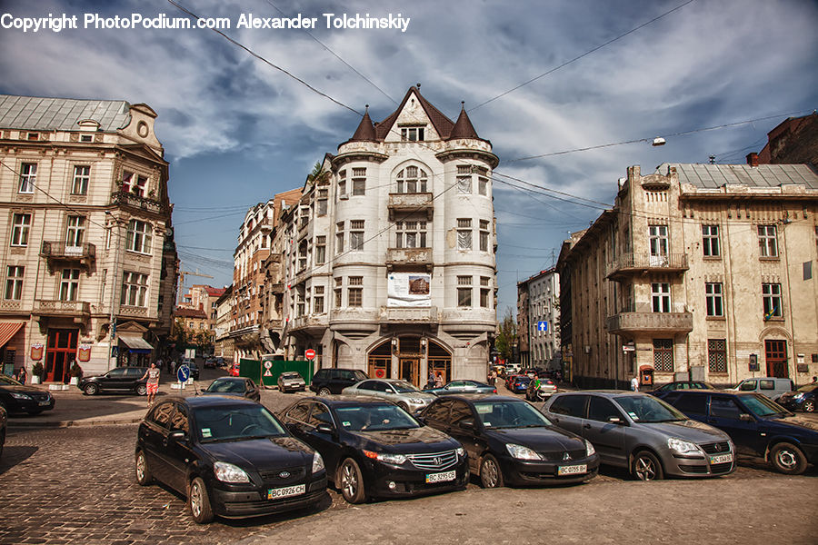 Automobile, Car, Vehicle, Parking, Parking Lot, Building, Sedan