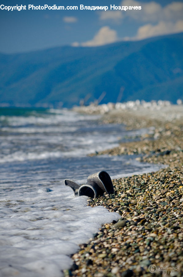 Rock, Footwear, Shoe, Outdoors, Sea, Water, Field