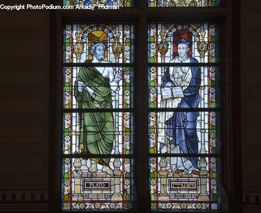Art, Stained Glass, Brick